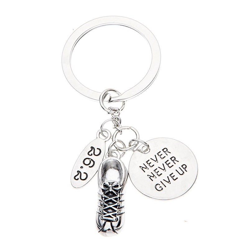 Infinity Collection Marathon Gifts - Never Give Up Runner Keychain, Running Jewelry, Marathon Jewelry, 26.2 Keychain - Image 1